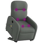 vidaXL Fauteuil inclinable de massage électrique Gris foncé Tissu