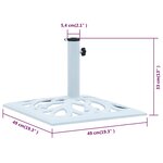 vidaXL Socle de parasol Blanc 12 kg 49 cm Fonte