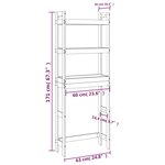vidaXL Étagère de toilette Gris 63x26x171 cm Bois de pin massif