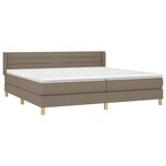 vidaXL Sommier à lattes de lit avec matelas Taupe 200x200 cm Tissu
