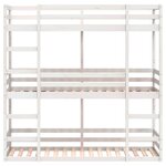 vidaXL Lit superposé triple blanc 90x200 cm bois de pin massif