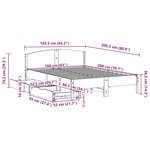 vidaXL Cadre de lit sans matelas blanc 160x200 cm bois de pin massif