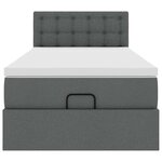 vidaXL Cadre de lit ottoman avec matelas gris foncé 80x200 cm tissu