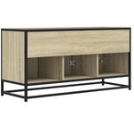 vidaXL Meuble TV chêne sonoma 100x35x50 cm bois d'ingénierie et métal