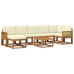 vidaXL Ensemble de canapés d'extérieur 8 pc Naturel et Crème Polyester