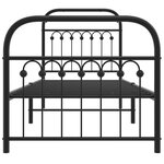 vidaXL Cadre de lit métal avec tête de lit/pied de lit noir 80x200 cm