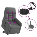 vidaXL Fauteuil inclinable de massage électrique Gris foncé Tissu