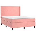 vidaXL Sommier à lattes de lit matelas et LED Rose 140x190 cm Velours