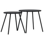 vidaXL Tables basses de jardin 2Pièces rondes noir acier enduit de poudre
