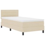 vidaXL Lit à ressorts avec matelas avec LED Crème 100 x 200 cm tissu