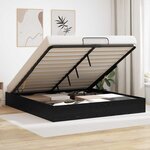 vidaXL Cadre de lit ottoman avec stockage Chêne noir 193 x 120 x 25 cm
