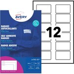 Boîte de 240 badges adhésifs Effet Tissu 40 x 75 mm. Impression laser AVERY