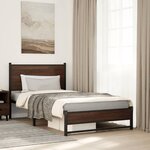 vidaXL Cadre de lit en métal sans matelas chêne marron 100x200 cm