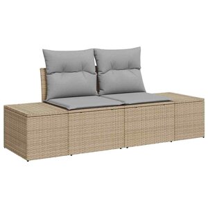 vidaXL Canapé de jardin avec coussin Beige 123 x 62 x 69 cm polyrotin
