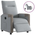 vidaXL Fauteuil inclinable électrique Gris clair Tissu