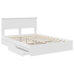 vidaXL Lit de Rangement Blanc 160 x 200 cm Bois d'ingénierie