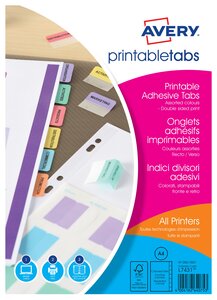 Onglets adhésifs imprimables - Assorti - 96 touches neutres