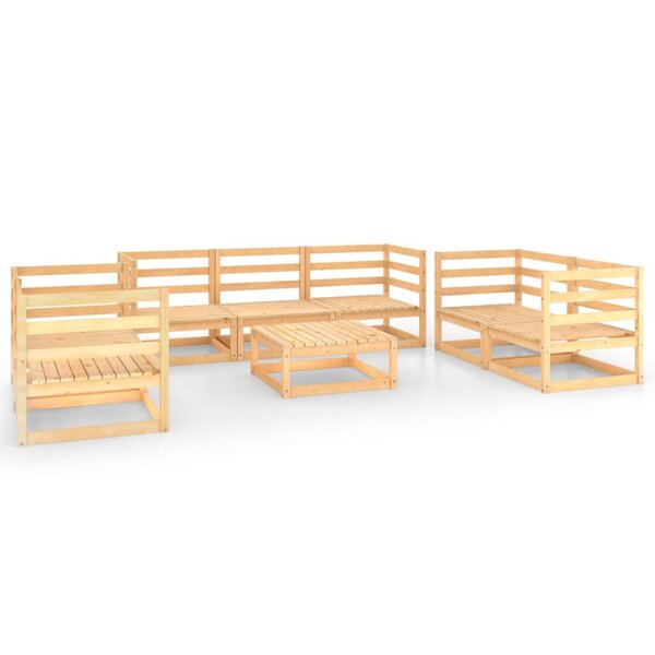 Salon de jardin meuble d'extérieur ensemble de mobilier 8 pièces bois de pin massif 02_0017794
