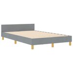 Cadre de lit en tissu gris clair vidaXL 120x190 cm