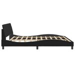 vidaXL Cadre de lit Dover noir 200x200 cm tissu