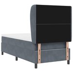 vidaXL Lit à ressorts avec matelas Gris foncé 200 x 90 cm Velours