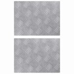 vidaXL Nez de marche Rectangulaire 2 Pièces Argenté 40 x 30 cm Aluminium