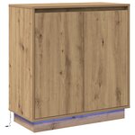 Buffet vidaXL LED Chêne Artisan 71x34 5x75 cm en bois d'ingénierie
