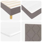 vidaXL Lit à Ressorts avec matelas Taupe 90 x 190 cm tissu