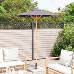 vidaXL Parasol de jardin Gris foncé 150 x 150 x 210 cm Bambou
