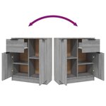 vidaXL Buffets 2 Pièces Sonoma gris 60x30x70 cm Bois d'ingénierie