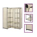 vidaXL Garde-robe d'angle Crème 130 x 87 x 169 cm