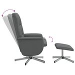 vidaXL Fauteuil inclinable avec repose-pied gris foncé tissu