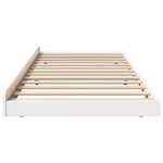 vidaXL Cadre de lit Blanc avec lattes en bois naturel Bois de pin Simple