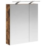 vidaXL Armoire Miroir de Salle de Bain Chêne fumé 60 x 14 5 x 70 cm