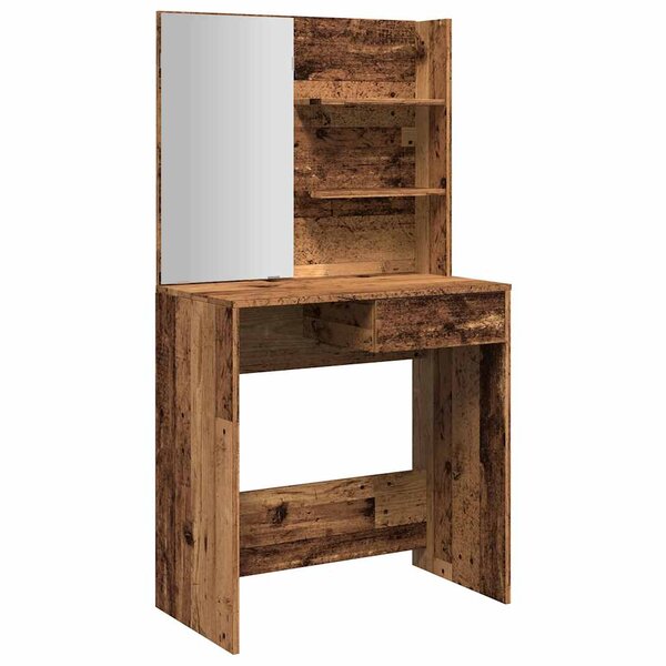vidaXL Coiffeuse avec miroir vieux bois 74 5x40x141 cm
