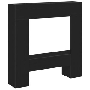 VidaXL Cadre de cheminée chêne noir 81x18x82 cm bois d'ingénierie