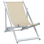vidaXL Chaises de plage pliantes lot de 2 crème aluminium et textilène