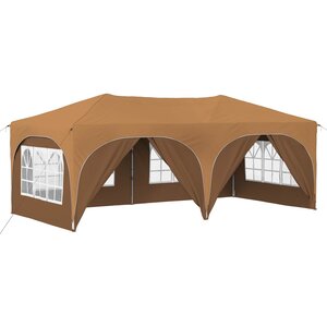 vidaXL Tente de fête pop-up 575 x 288 x 245 cm Beige Tissu Oxford