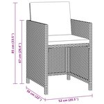 vidaXL Meubles à dîner de jardin et coussins 5 Pièces Poly rotin Beige