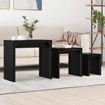 vidaXL Table basse 3 Pièces Chêne noir Bois d'ingénierie