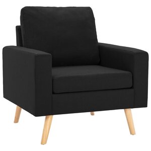 vidaXL Fauteuil Noir Tissu