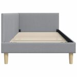 vidaXL Cadre de lit d'angle avec tête de lit Gris clair 90 cm x 190 cm