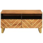 vidaXL Table basse marron et noir 80x54x40 cm bois de massif manguier