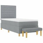 vidaXL Lit à ressorts avec tête de lit Gris clair 200 x 100 cm tissu