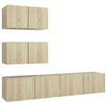 vidaXL Ensemble de meubles TV 4 Pièces Chêne sonoma Bois d'ingénierie