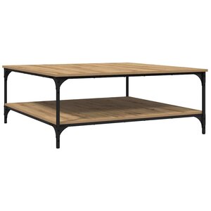 vidaXL Table basse chêne artisanal 100 x 100 x 40 cm Bois d'ingénierie