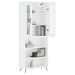 vidaXL Buffet haut Blanc 69 5x34x180 cm Bois d'ingénierie