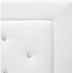EDOUARD Lit enfant contemporain- Simili Blanc - Sommier inclus - 90 x 190 cm