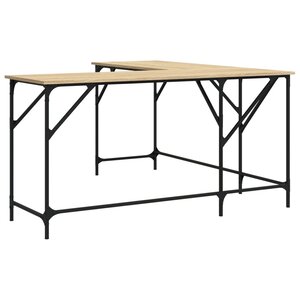 vidaXL Bureau chêne sonoma 149x149x75 cm bois d'ingénierie