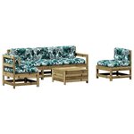 vidaXL Salon de jardin 6 Pièces avec coussins bois de pin imprégné